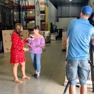 an interview for a news segment