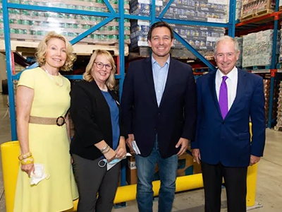 Governor Ron DeSantis Helps Annouce Gift, Tours Newly Completed Warehouse