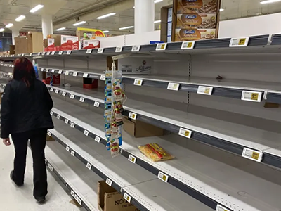 empty grocery shelves