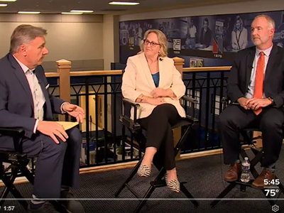 screenshot of news interview